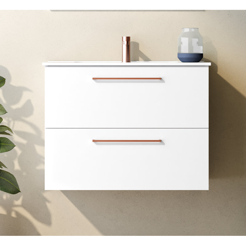 Ebern Designs 80 cm breiter wandmontierter Einzelwaschtisch Creeksville